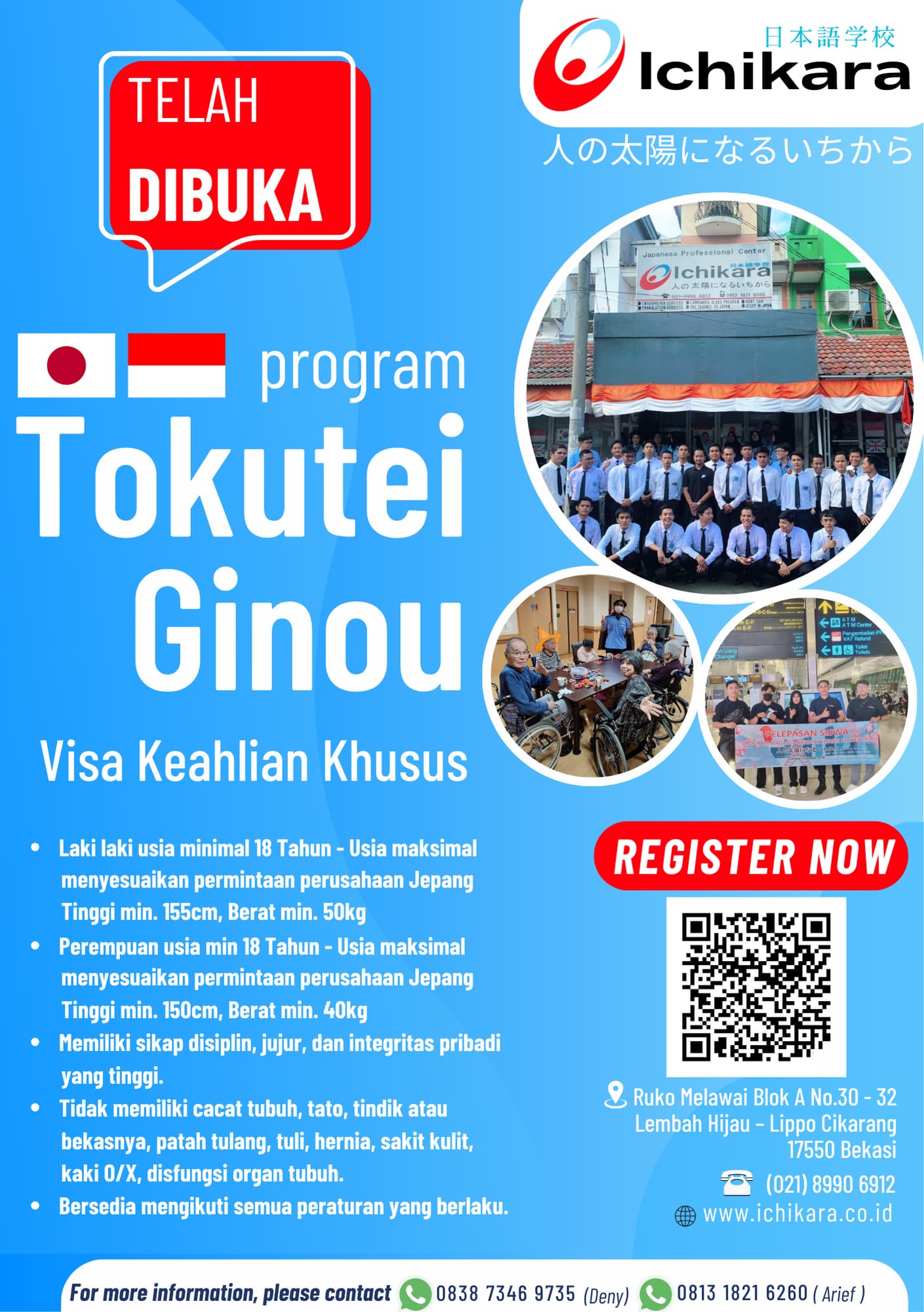 Infografis program Tokutei Ginou (SSW) — persyaratan dan proses pendaftaran